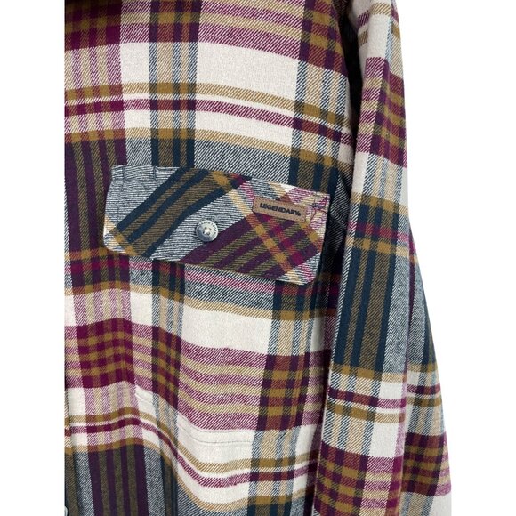 Legendary Whitetails Brown Red Flannel Plaid Long Sleeve Shirt Mens Size Large - Picture 4 of 9